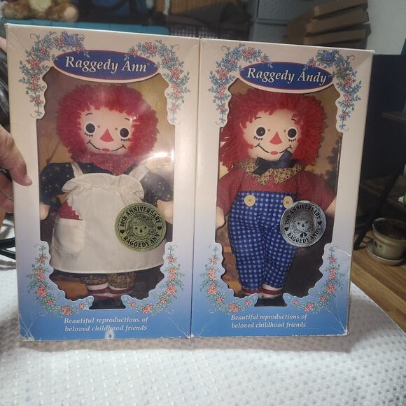 VTG HASBRO NOS 1995 75TH ANNIVERSARY RAGGEDY ANN & ANDY COLLECTORS DOLLS - Picture 2 of 7